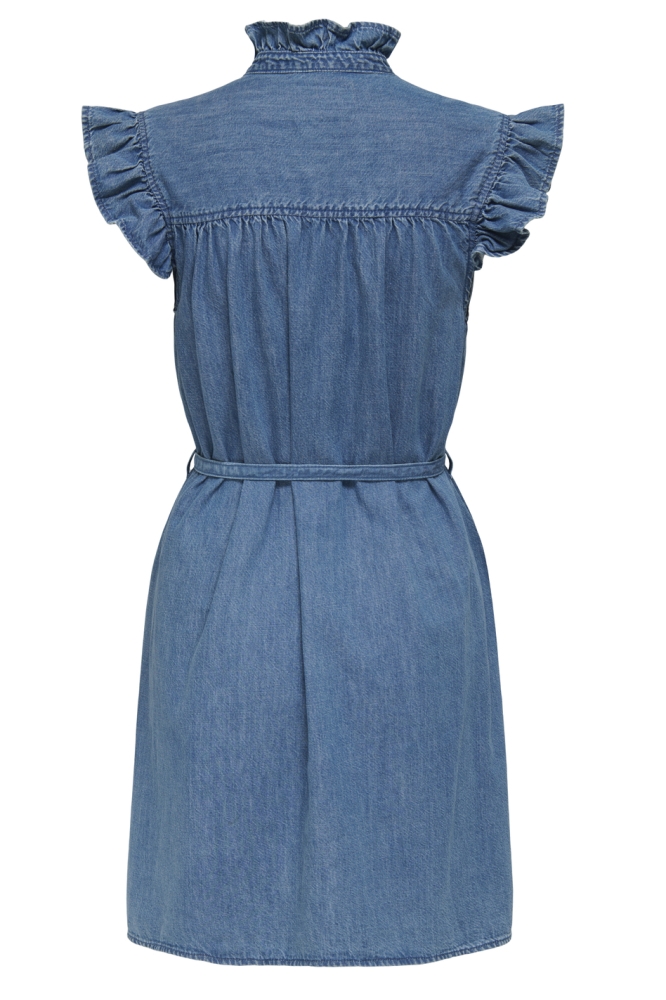 ONLSHANIA S/L FRILL DNM DRESS AKM 15357643 Medium Blue Denim